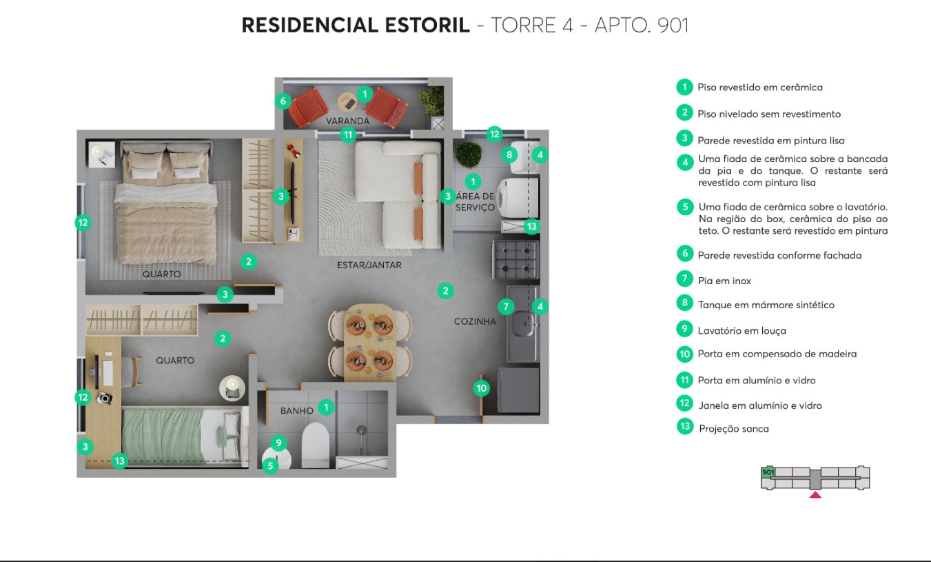Apartamento com 2 Quartos à Venda, 35,00 m² - Foto 6