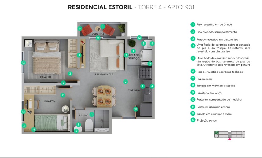 Apartamento com 2 Quartos à Venda, 35,00 m² - Foto 9