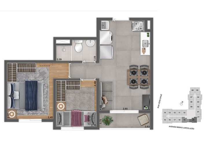 Apartamento com 2 Quartos à Venda, 28,00 m² - Foto 10