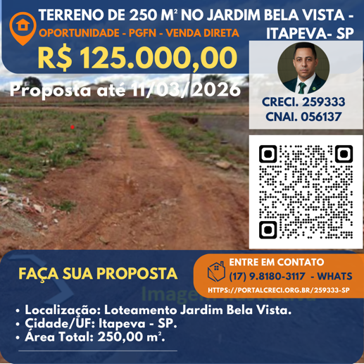 Terreno à Venda, 250,00 m² - Foto 1