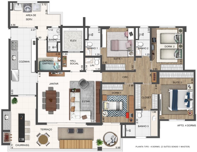 Apartamento com 4 Quartos à Venda, 183,30 m² - Foto 14