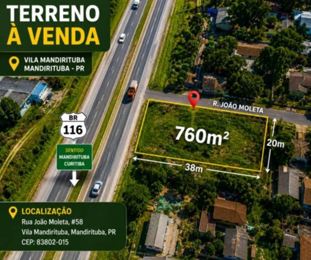 Terreno à Venda, 760,00 m² - Foto 1