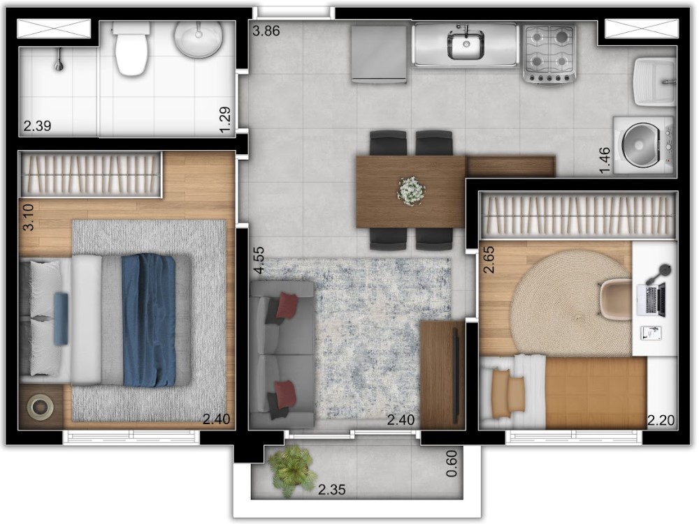 Apartamento com 3 Quartos à Venda, 38,00 m² - Foto 3