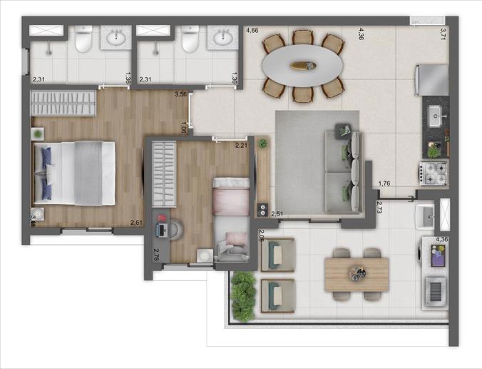 Apartamento com 2 Quartos à Venda, 57,00 m² - Foto 15