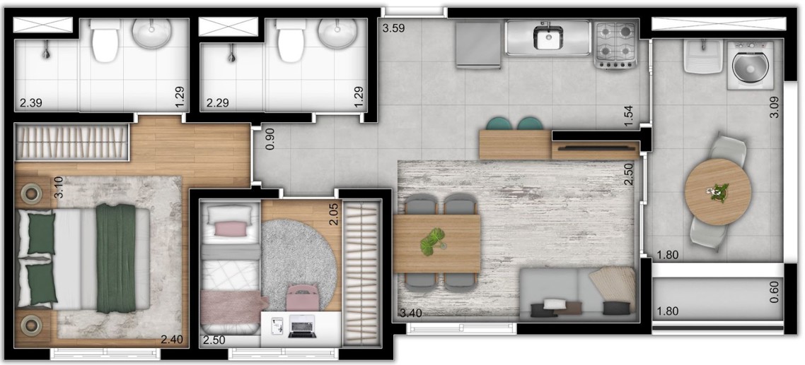 Apartamento com 3 Quartos à Venda, 38,00 m² - Foto 4