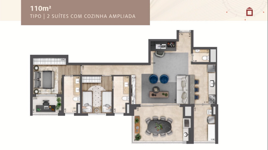 Apartamento com 2 Quartos à Venda, 110,00 m² - Foto 3