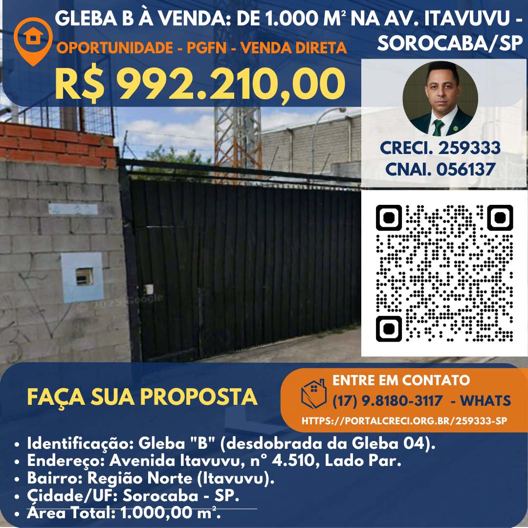 Terreno à Venda, 1.000,00 m² - Foto 1